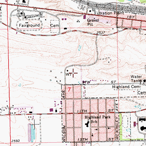 Topographic Map of Optimist Park, MT