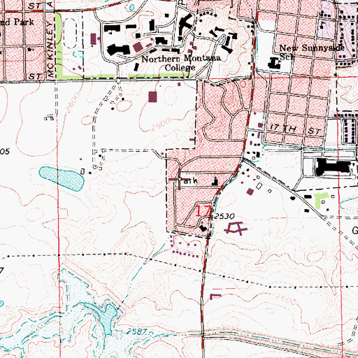 Topographic Map of Rotary Park, MT