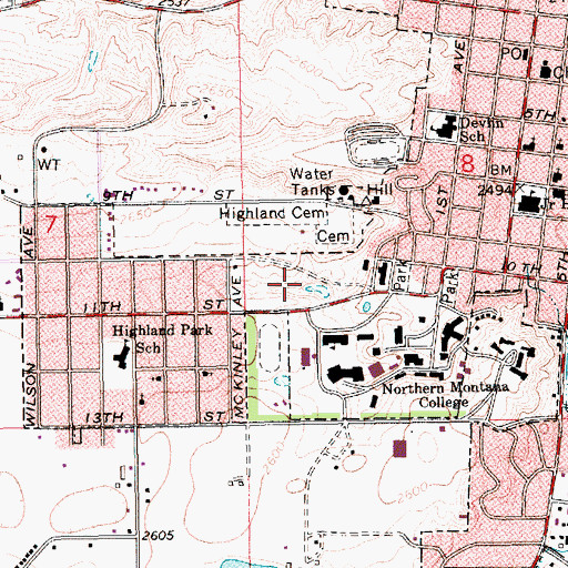 Topographic Map of First Bank Park, MT