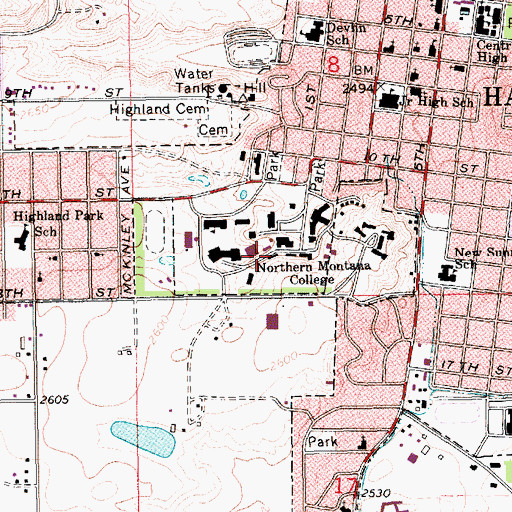 Topographic Map of Automotive Diagnostic Laboratory, MT