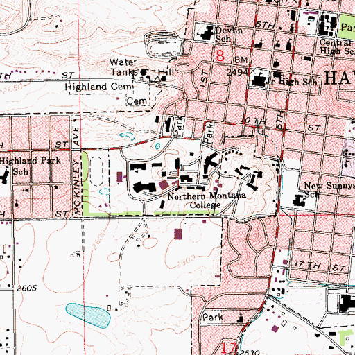 Topographic Map of Davey Pioneer Laboratory, MT