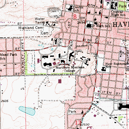 Topographic Map of Metals Technology Building, MT