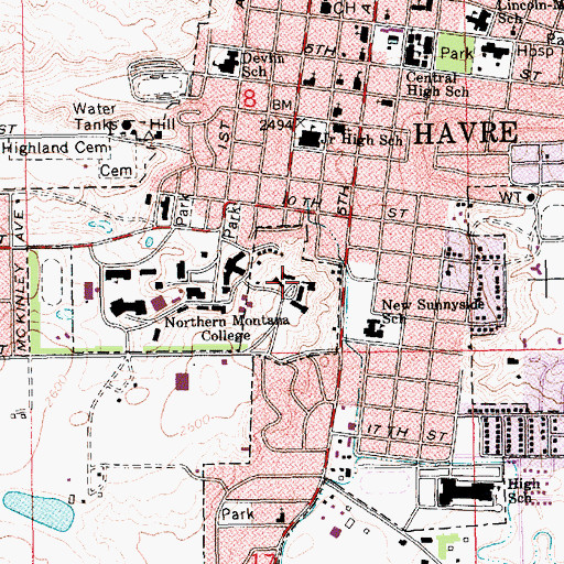 Topographic Map of Student Family Housing, MT