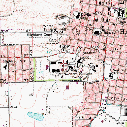 Topographic Map of Student Union Building, MT
