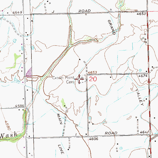Topographic Map of Crown Point Cemetery, CO