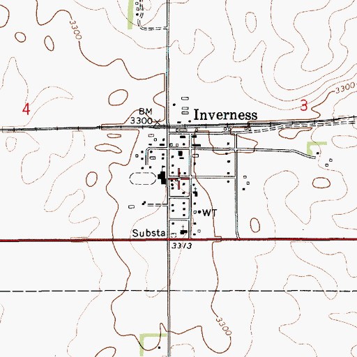Topographic Map of Sacred Heart Church, MT