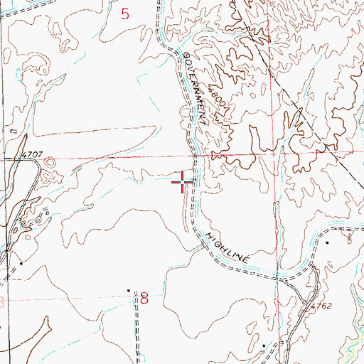 Topographic Map of Government Highline Canal, CO
