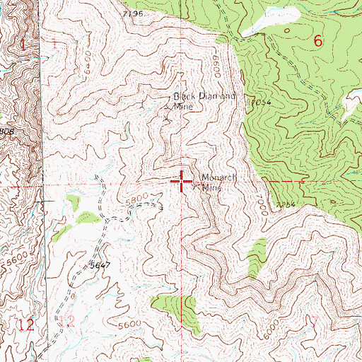 Topographic Map of Monarch Mine, CO