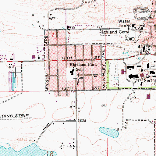 Topographic Map of Calvary Baptist Church, MT