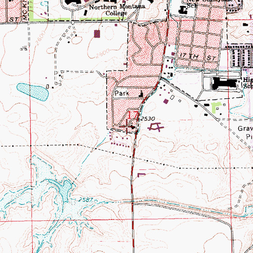 Topographic Map of First Church of the Nazarene, MT
