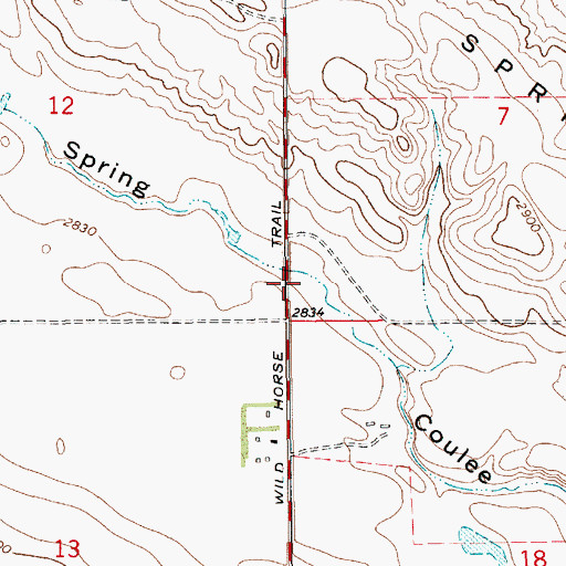 Topographic Map of Oldham Post Office (historical), MT