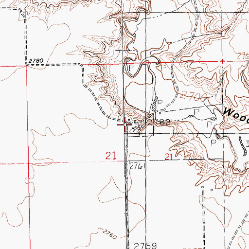 Topographic Map of Phipps Post Office (historical), MT