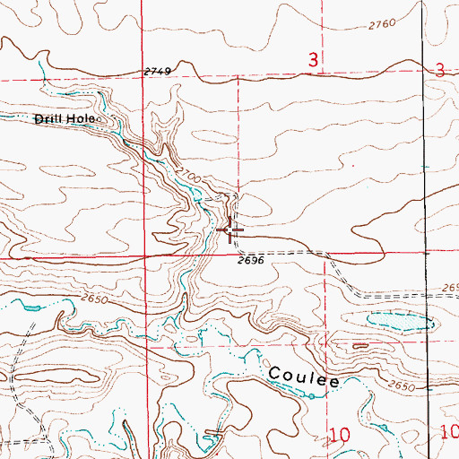 Topographic Map of Tosland Post Office (historical), MT