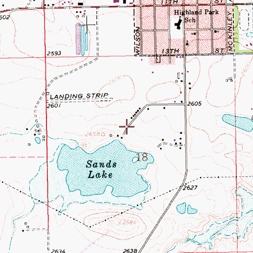 Topographic Map of Lakeside Plaza Mobile Home Park, MT
