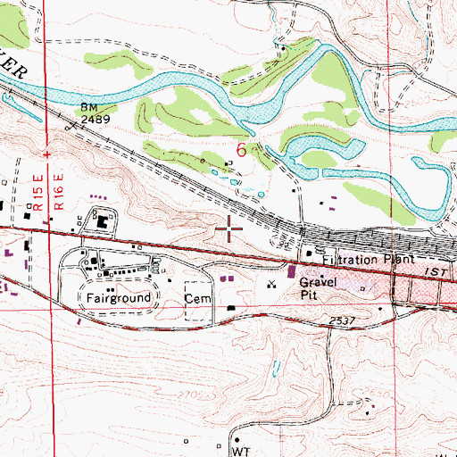 Topographic Map of Hillside Trailer Court, MT