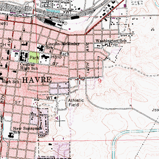 Topographic Map of Clear Creek Terrace Trailer Court, MT