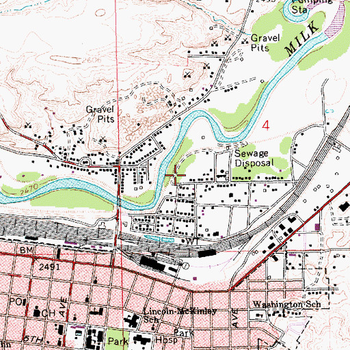 Topographic Map of Shennum Trailer Court, MT