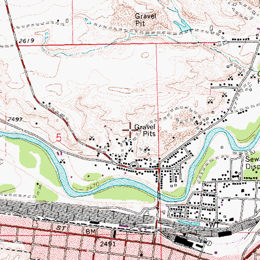 Topographic Map of Heads Trailer Court, MT