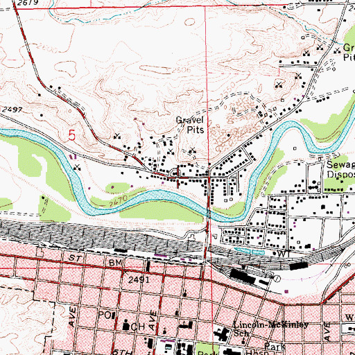 Topographic Map of Hollingshead Trailer Court, MT