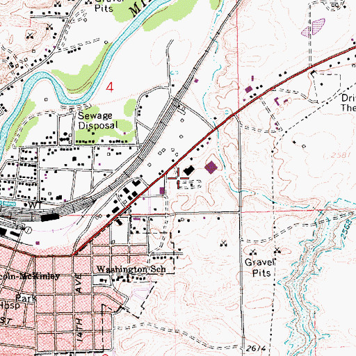 Topographic Map of Hacienda Trailer Court, MT