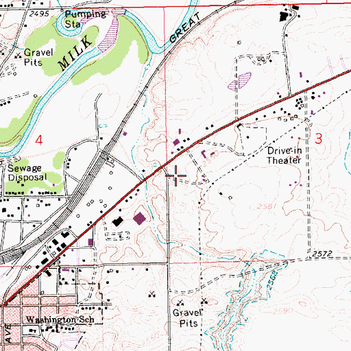 Topographic Map of Pats Trailer Park, MT