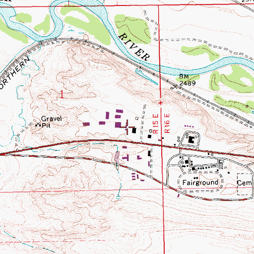 Topographic Map of Holiday Village Mall, MT