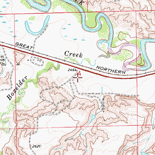 Topographic Map of Havre KOA Kampground, MT