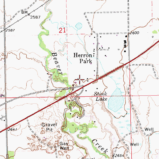 Topographic Map of Evergreen Campground, MT