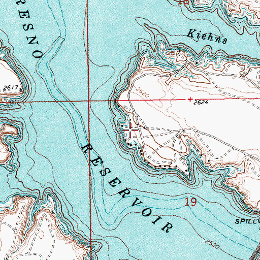 Topographic Map of Kiehns Campground, MT