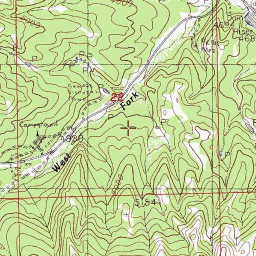 Topographic Map of Rocky Boy Recreation Area, MT