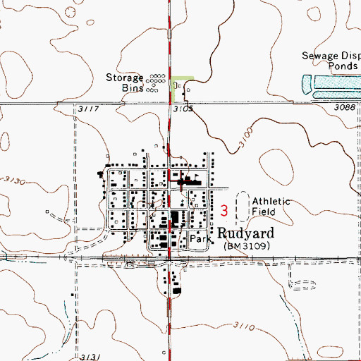 Topographic Map of Blue Sky Public Schools, MT