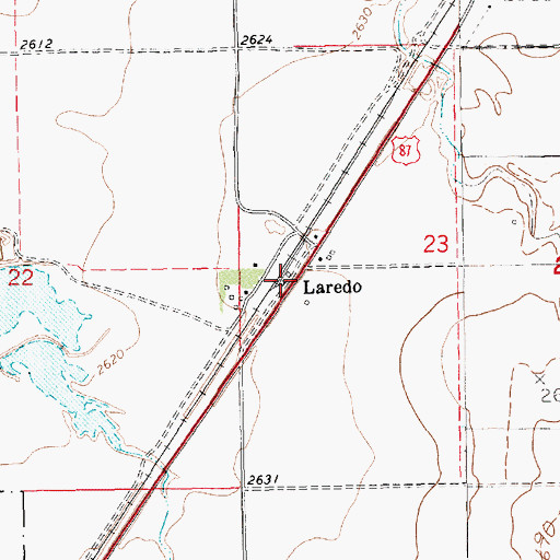 Topographic Map of Laredo, MT