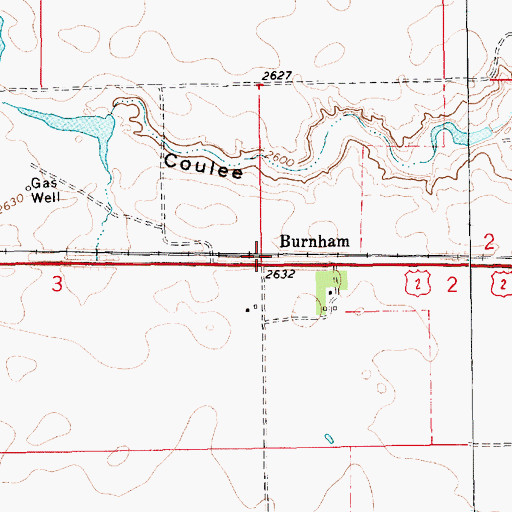 Topographic Map of Burnham School (historical), MT