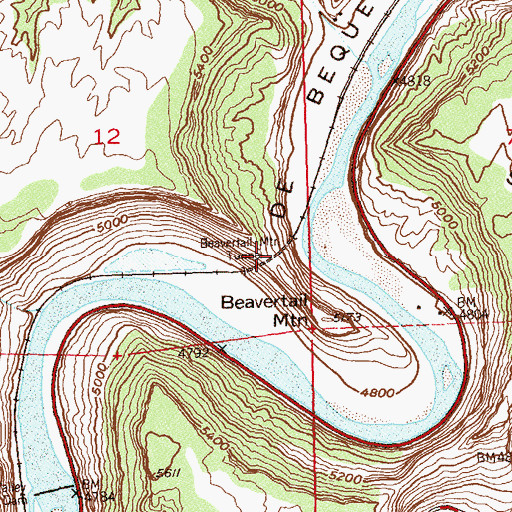 Topographic Map of Beavertail Mountain Tunnel, CO