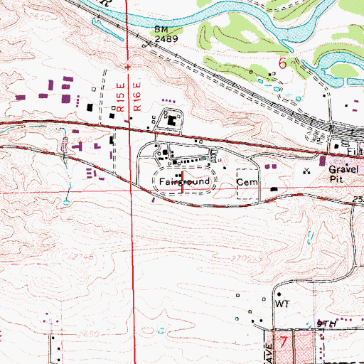 Topographic Map of Hill County Fairgrounds, MT