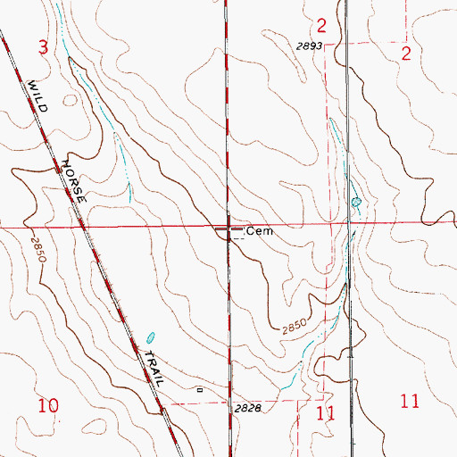 Topographic Map of Saint Johns Catholic Cemetery, MT