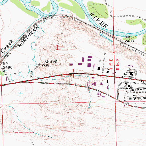Topographic Map of Wahkpa Chu'gn Meat Market Historical Marker, MT