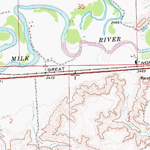 Topographic Map of Hurry Honyocker Hurry! Historical Marker, MT