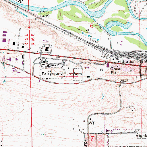Topographic Map of Mount Hope Cemetery, MT