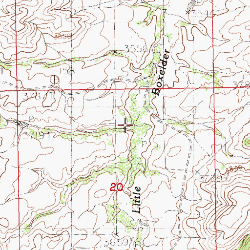 Topographic Map of War Bonnet Coulee, MT