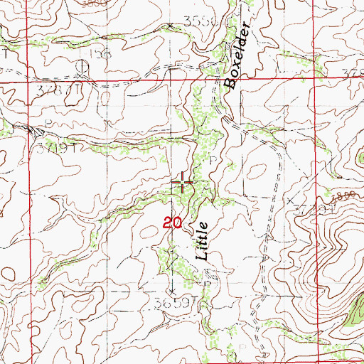 Topographic Map of Henrys Basin Coulee, MT