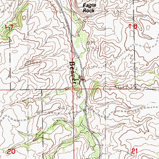 Topographic Map of Rocky Hock Creek, MT