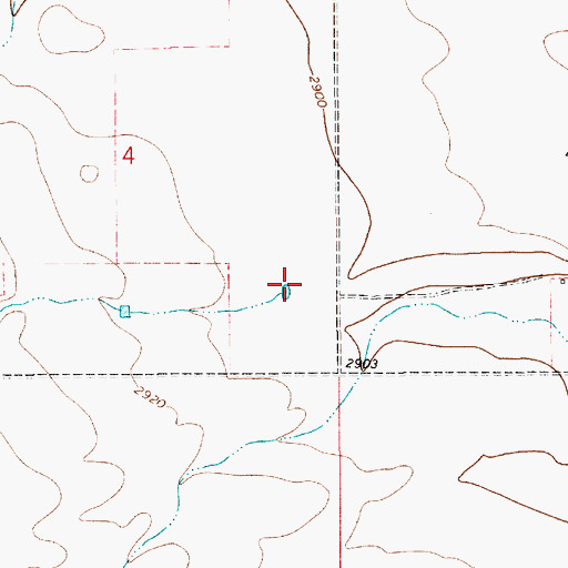 Topographic Map of Sahara Coulee, MT