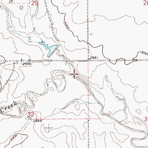 Topographic Map of Russell Creek, MT