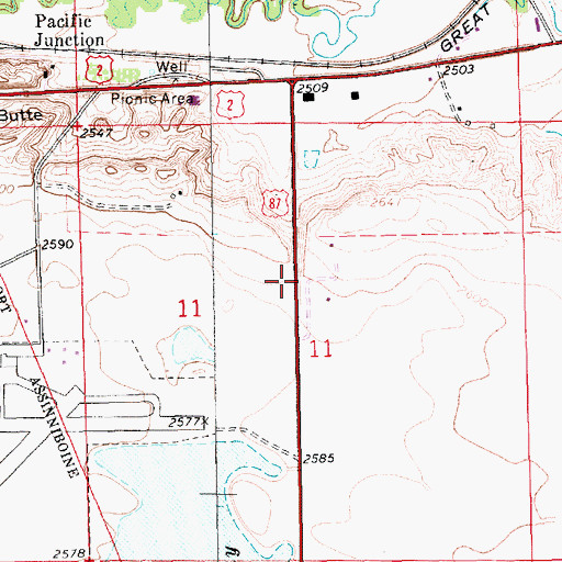 Topographic Map of Thiels West Trailer Court, MT