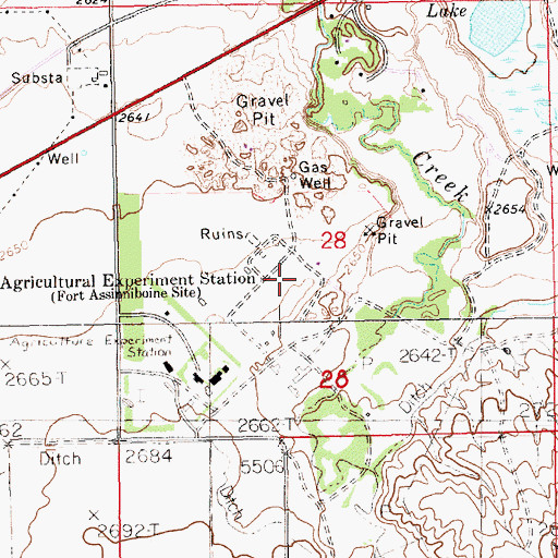 Topographic Map of Fort Assinniboine (historical), MT
