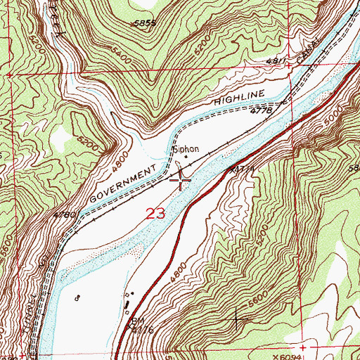 Topographic Map of Asbury Creek, CO