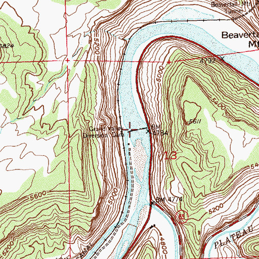 Topographic Map of Grand Valley Diversion Dam, CO