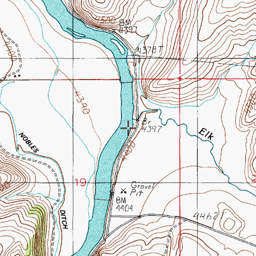 Topographic Map of Blacks Ford Fishing Access Site, MT