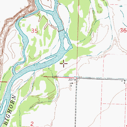 Topographic Map of Mallards Landing Fishing Access Site, MT